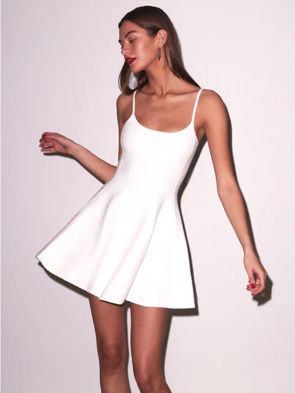 Fleur du Mal White knit flared corset Mini Dress S new